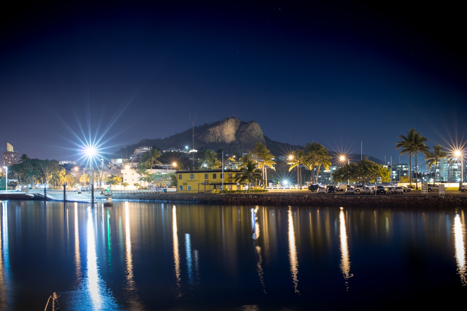A view of the Townsville Harbour at Night