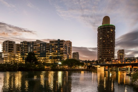 The Townsville CBD skyline at twilight